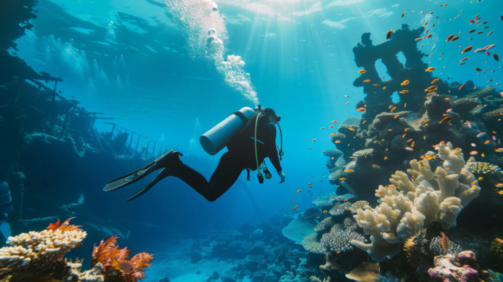 Scuba diving great barrier reef